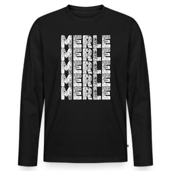 Hero Merle - T-shirt manches longues Premium bio Homme - noir - Devant - Nico (187cm)