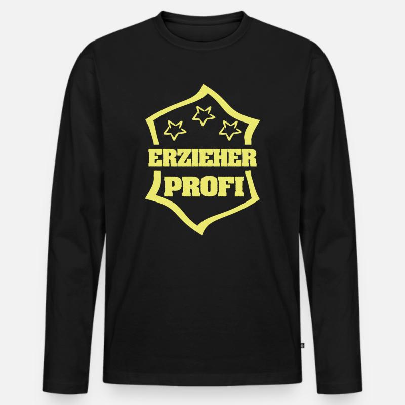 Arbeit Erzieher - Männer Premium Bio Langarmshirt - Schwarz