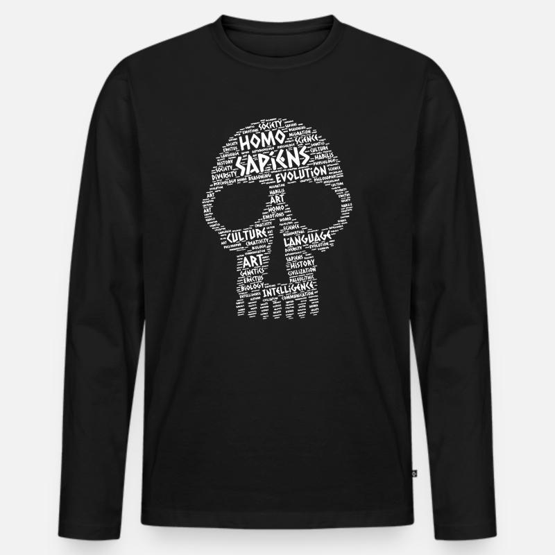 Homo sapiens-Wolke - Männer Premium Bio Langarmshirt - Schwarz