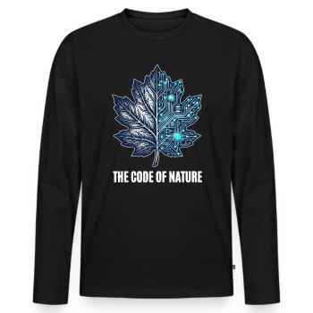 The Code Of Nature - Männer Premium Bio Langarmshirt - Schwarz - Vorne - Nico (187cm)