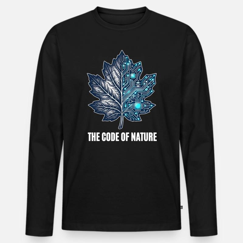 The Code Of Nature - Männer Premium Bio Langarmshirt - Schwarz
