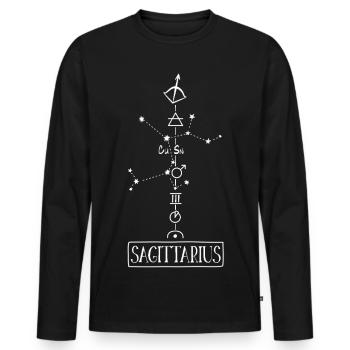 Sagittarius - Sagittarius Zodiac Sign - Men's Premium Organic Long Sleeve Shirt - black - Front - Nico (187cm)