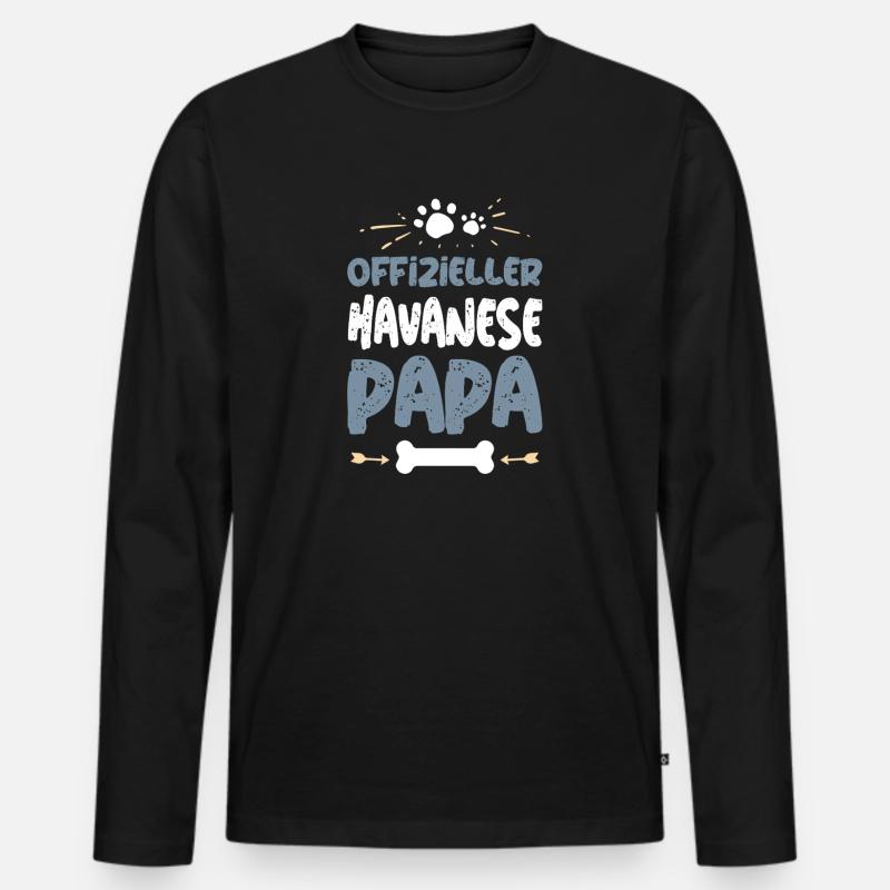 Offizieller Havanese Papa - Männer Premium Bio Langarmshirt - Schwarz