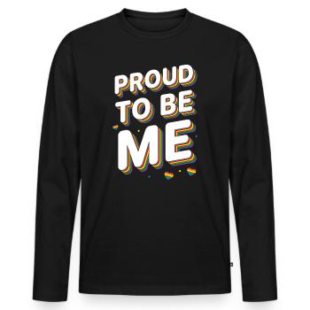 Mois de la fierté LGBT - Fier d’être moi - T-shirt manches longues Premium bio Homme - noir - Devant - Nico (187cm)