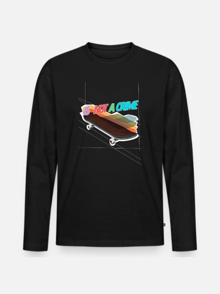 Is Not a Crime Skateboard - Männer Premium Bio Langarmshirt - Schwarz