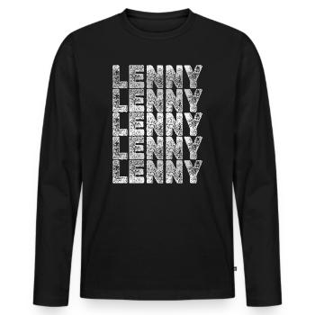 Len as a dad - Men's Premium Organic Long Sleeve Shirt - black - Front - Nico (187cm)