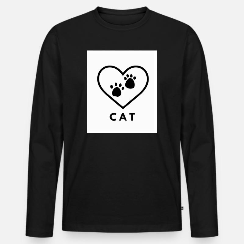 Katzenliebe - Männer Premium Bio Langarmshirt - Schwarz