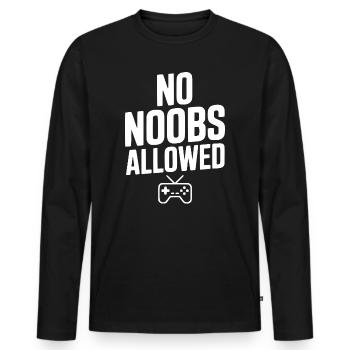 Pas de débutants autorisés - T-shirt manches longues Premium bio Homme - noir - Devant - Nico (187cm)
