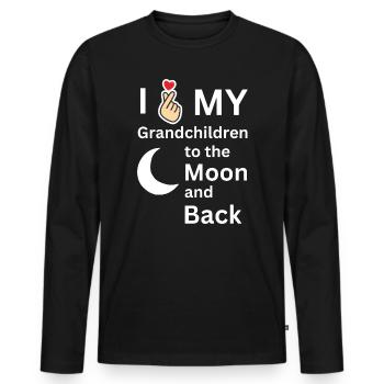 J’adore le cadeau de la famille de mes petits-enfants - T-shirt manches longues Premium bio Homme - noir - Devant - Nico (187cm)