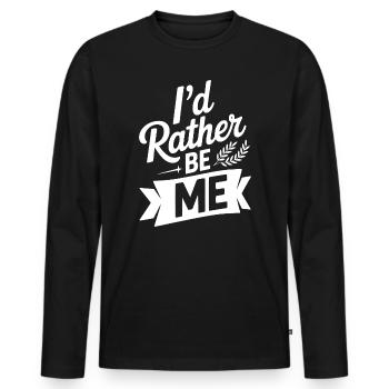 Je préfère être moi-même - T-shirt manches longues Premium bio Homme - noir - Devant - Nico (187cm)