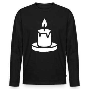 Cadeau de méditation à la bougie - T-shirt manches longues Premium bio Homme - noir - Devant - Nico (187cm)