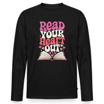 Read Your Heart Out Buch Retro - Männer Premium Bio Langarmshirt - Schwarz - Vorne - Nico (187cm)