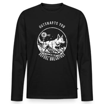 Australian Cattle Dog - Outsmarts You Before Break - Männer Premium Bio Langarmshirt - Schwarz - Vorne - Nico (187cm)