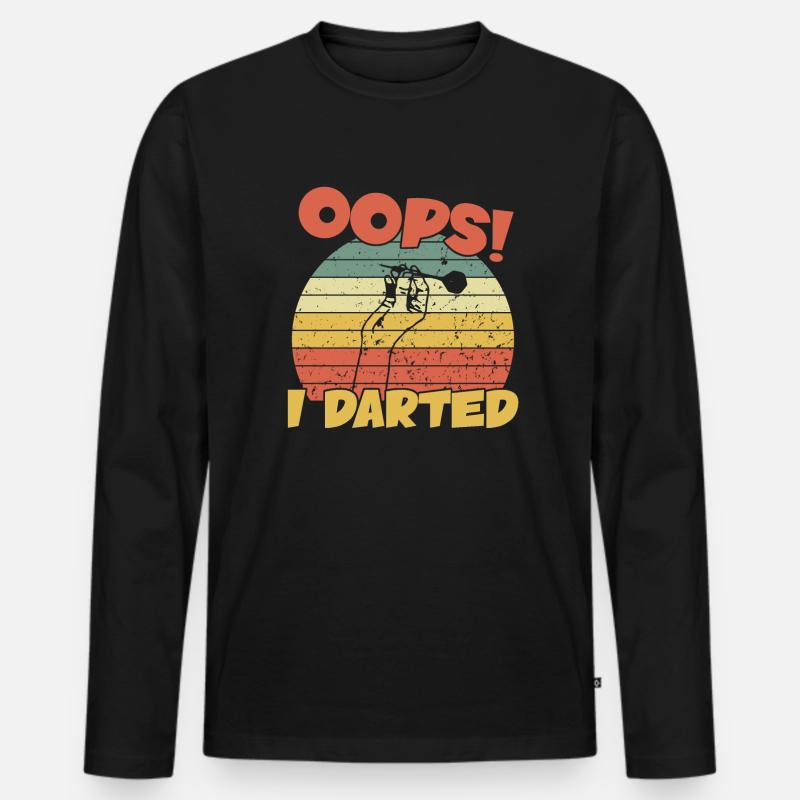 Oops I darted / Darts - Männer Premium Bio Langarmshirt - Schwarz