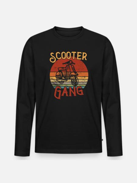 Scooter Gang / Moped - Men's Premium Organic Long Sleeve Shirt - black