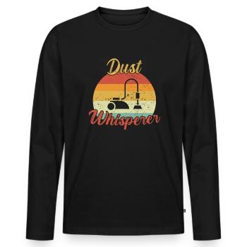 Dust Whisperer / Cleaning - Men's Premium Organic Long Sleeve Shirt - black - Front - Nico (187cm)