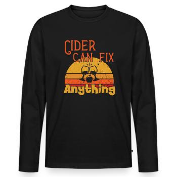 Cider can fix Anything / Cider - Men's Premium Organic Long Sleeve Shirt - black - Front - Nico (187cm)