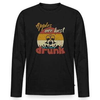 Apples are best Drunk / Cider - Men's Premium Organic Long Sleeve Shirt - black - Front - Nico (187cm)