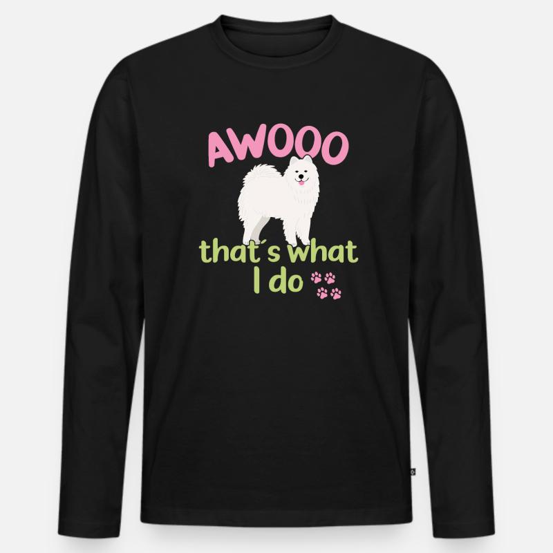AWOOO - Das mache ich - Männer Premium Bio Langarmshirt - Schwarz