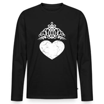 Herz - Männer Premium Bio Langarmshirt - Schwarz - Vorne - Nico (187cm)