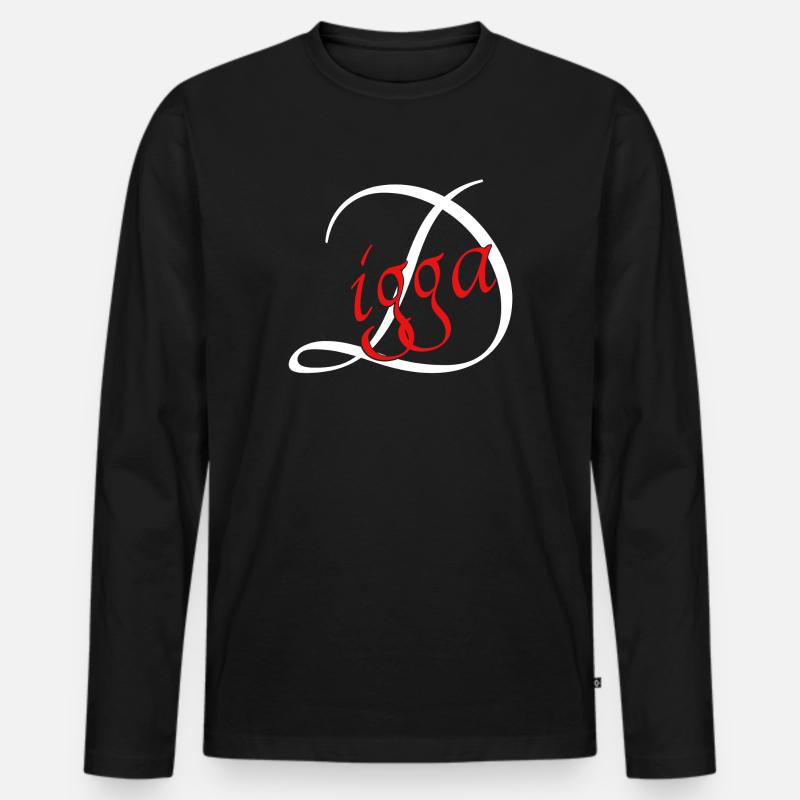 Digga - Männer Premium Bio Langarmshirt - Schwarz