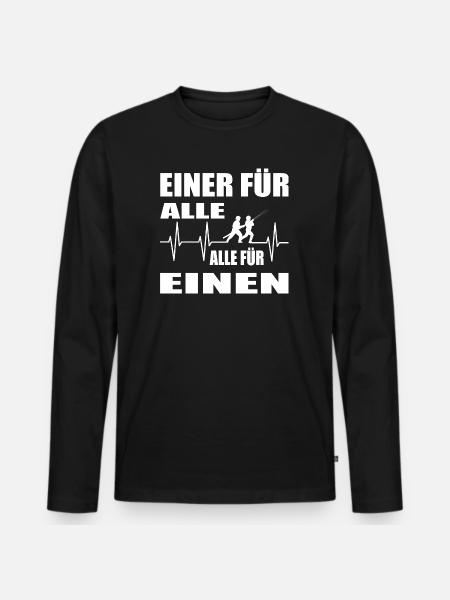 Feuerwehr - Männer Premium Bio Langarmshirt - Schwarz