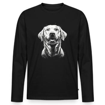 Labrador Portrait Labbi Labrador Retriever Dogs - Men's Premium Organic Long Sleeve Shirt - black - Front - Nico (187cm)