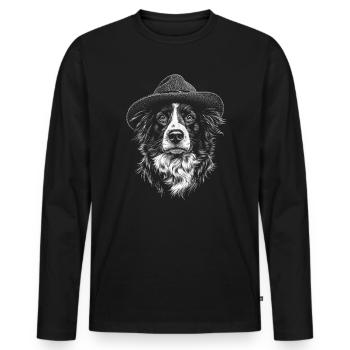 Australian Shepherd Dog Herding Dog Herding Dog Aussi - Men's Premium Organic Long Sleeve Shirt - black - Front - Nico (187cm)