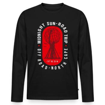 North cape cap nord nordkapp - T-shirt manches longues Premium bio Homme - noir - Devant - Nico (187cm)