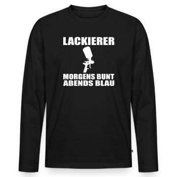 Lackierer - Männer Premium Bio Langarmshirt - Schwarz - Vorne - Nico (187cm)