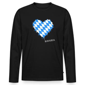 Bavaria, Bayern, Oberbayern, Minga - Männer Premium Bio Langarmshirt - Schwarz - Vorne - Nico (187cm)