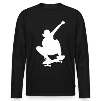 Skater Silhouette Skateboarder Sk8ter Skate skate - T-shirt manches longues Premium bio Homme - noir - Devant - Nico (187cm)