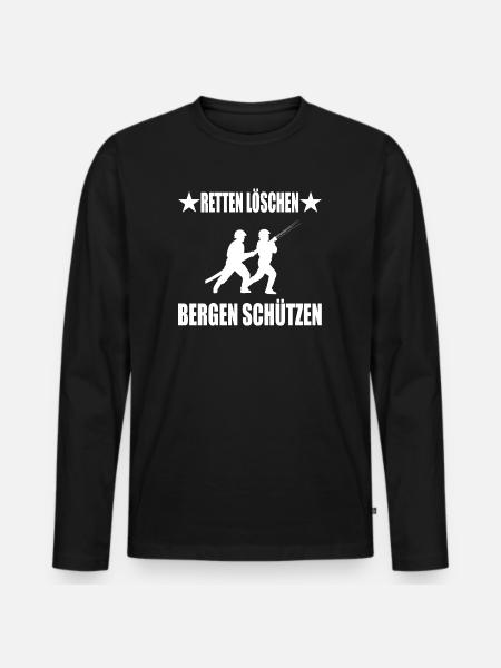 Feuerwehr - Männer Premium Bio Langarmshirt - Schwarz