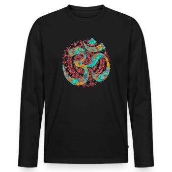 Namaste Om - T-shirt manches longues Premium bio Homme - noir - Devant - Nico (187cm)