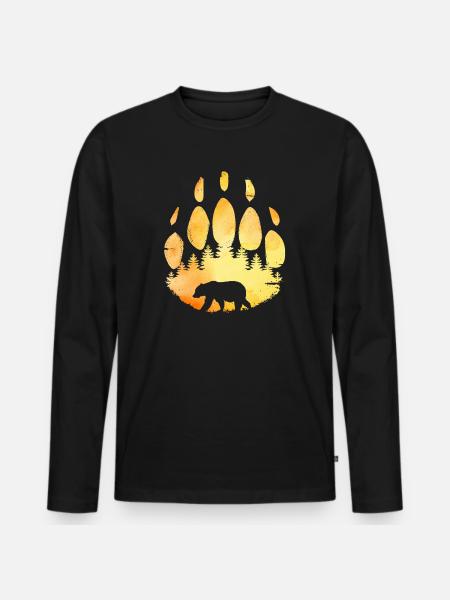 Patte d'ours - T-shirt manches longues Premium bio Homme - noir
