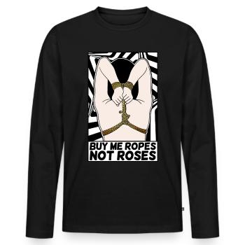 ART POP-ART ÉROTIQUE SEXY SHIBARI BONDAGE GIRL - T-shirt manches longues Premium bio Homme - noir - Devant - Nico (187cm)