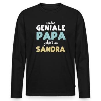 Dieser Geniale Papa Gehört Zu Sa... - Männer Premium Bio Langarmshirt - Schwarz - Vorne - Nico (187cm)