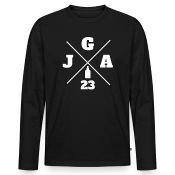 JGA 2023 - Junggesellenabschied Hochzeit Bräutigam - Männer Premium Bio Langarmshirt - Schwarz - Vorne - Nico (187cm)