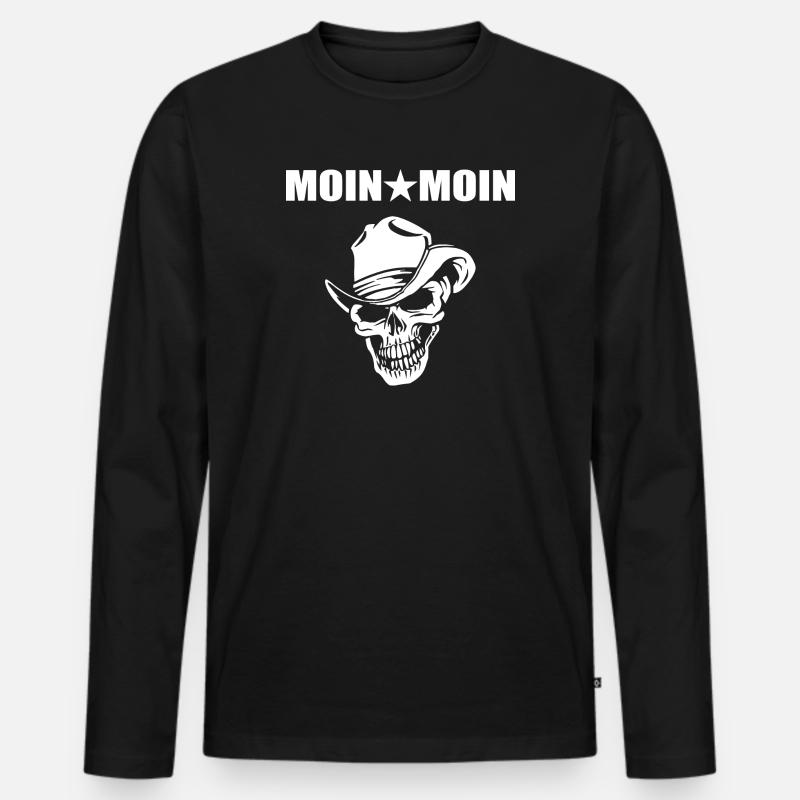 Moin - Männer Premium Bio Langarmshirt - Schwarz