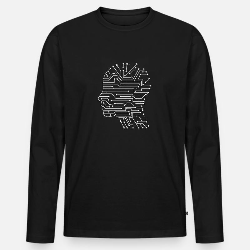 Künstliche Intelligenz - Männer Premium Bio Langarmshirt - Schwarz