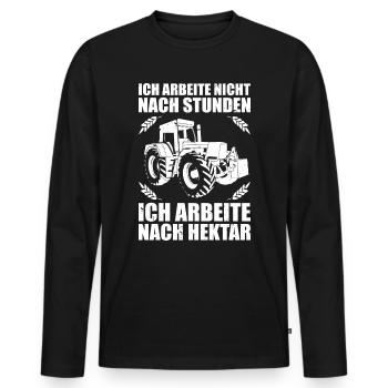 Landwirt - Männer Premium Bio Langarmshirt - Schwarz - Vorne - Nico (187cm)