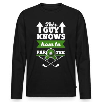 Golf t Shirt Design - Männer Premium Bio Langarmshirt - Schwarz - Vorne - Nico (187cm)