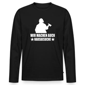Feuerwehr - Männer Premium Bio Langarmshirt - Schwarz - Vorne - Nico (187cm)