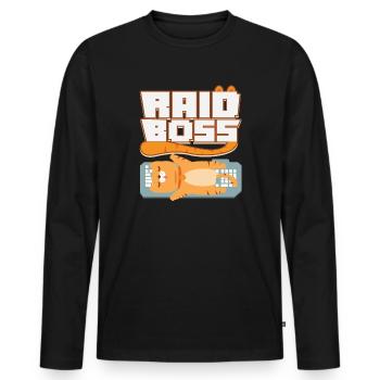 Gamer Gaming Raider Raid Boss PC MMO Nerd Gift - Men's Premium Organic Long Sleeve Shirt - black - Front - Nico (187cm)