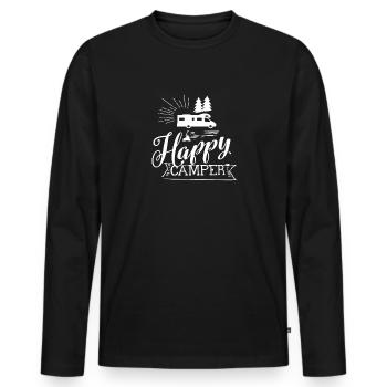 Camping-car - Happy Camper - T-shirt manches longues Premium bio Homme - noir - Devant - Nico (187cm)