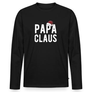 Papa Claus - T-shirt manches longues Premium bio Homme - noir - Devant - Nico (187cm)