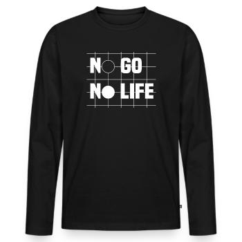 No Go No Life Go Baduk Weiqi Board Game Gift - Men's Premium Organic Long Sleeve Shirt - black - Front - Nico (187cm)