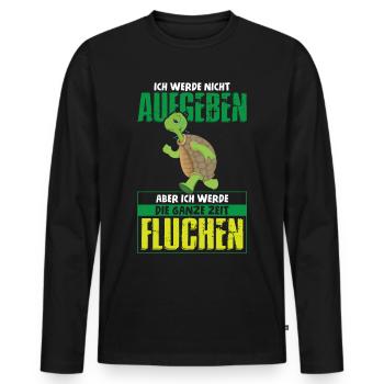 Wandern Ich werde nicht aufgeben - Männer Premium Bio Langarmshirt - Schwarz - Vorne - Nico (187cm)