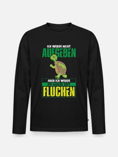 Wandern Ich werde nicht aufgeben - Männer Premium Bio Langarmshirt - Schwarz
