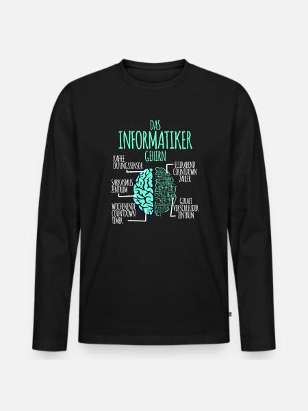 Informatiker Informatik Programmierer Nerd Geek - Männer Premium Bio Langarmshirt - Schwarz